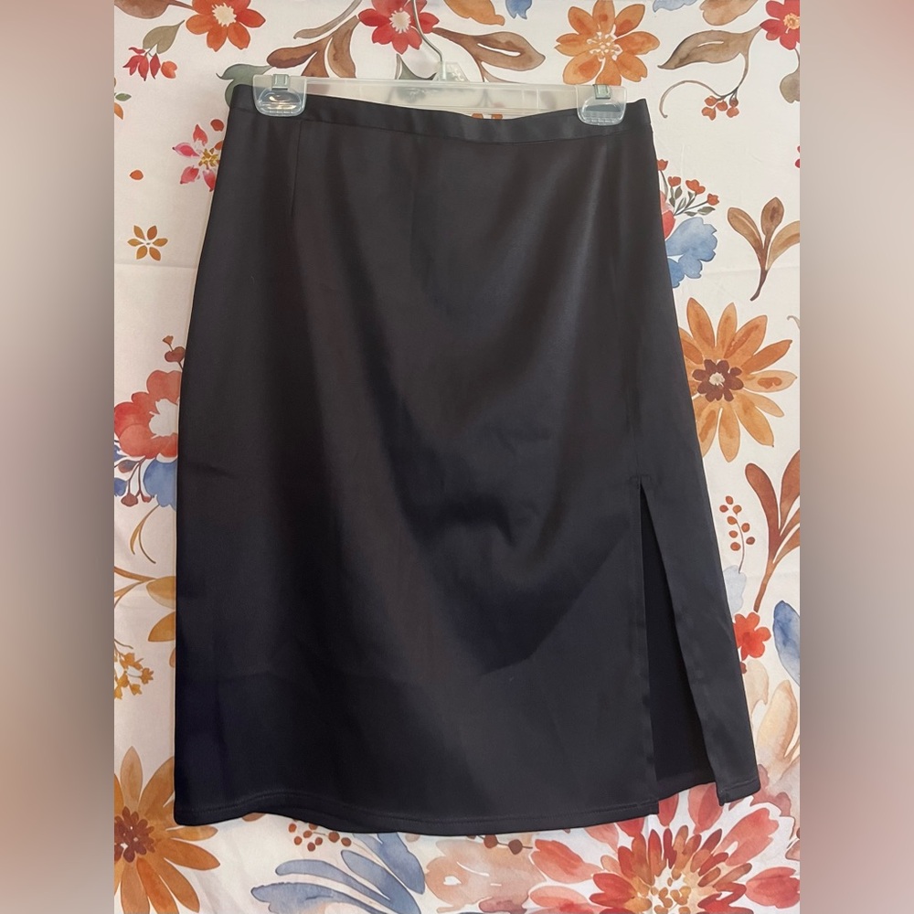 Vintage 1995 Womens 27 Laundry by Shelli Segal Deep Purple Side Slit Party Skirt